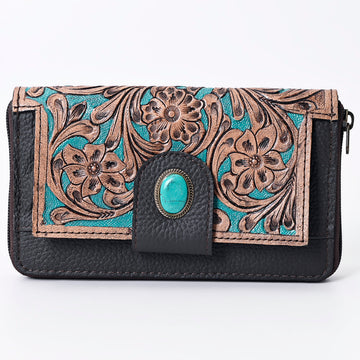 OHLAY WALLET Hand Tooled Genuine Leather women bag western handbag purse